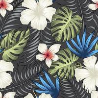 Floral seamless pattern with leaves. tropical background vector