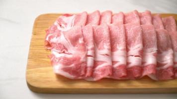 fresh raw pork sirloin sliced video