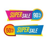 Sale banner template design, Super Sale vector