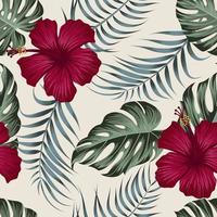 Floral seamless pattern with leaves. tropical background vector