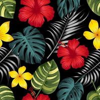 Floral seamless pattern with leaves. tropical background vector