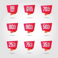 Set of Discount offer price label vector