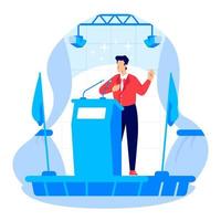 Politician Give Public Speaking Speech vector