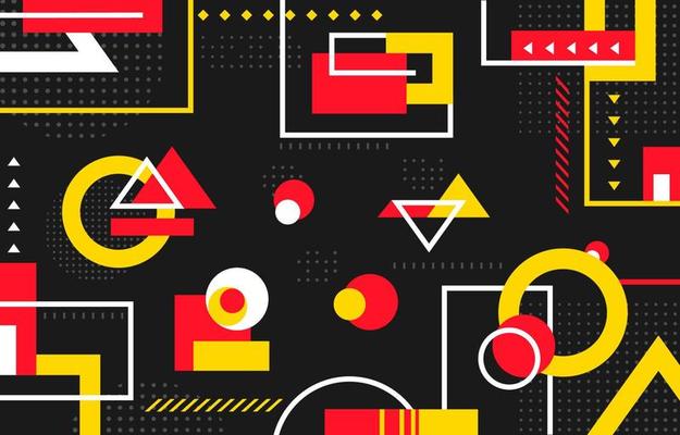 Black Abstract Flat Geometric  Background