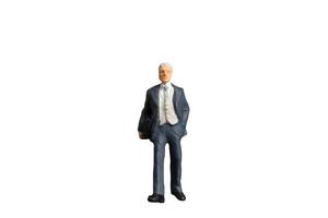 Businessman standing isolated on white background with clipping path photo