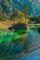 Beautiful Nature Scenic view of lake in forest Background with River Mountain photo