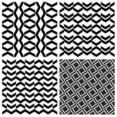 Set of seamless abstract geometric pattern
