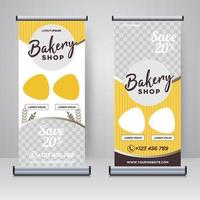 Bakery shop rollup or x banner design template vector