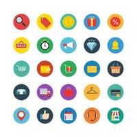 Online Shopping flat Icon Set vector