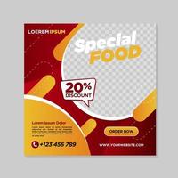 Restaurant food social media banner post design template vector