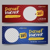 Food gift voucher, discount design template vector