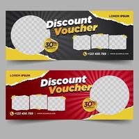 Food gift voucher, discount design template vector