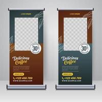 Rollup de cafetería o plantilla de diseño de banner x vector