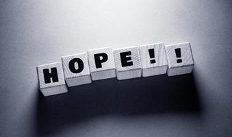 Hope Word with Wooden Cubes photo