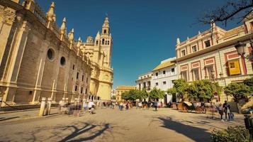 Seville, Spain - February 15th, 2020 - Seville Cathedral with beautiful architecture details in Seville City Center Spain. photo