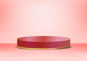 Minimal Background Red Podium for Product Presentation vector