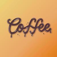 Coffee - 3d inscription hand lettering. vector