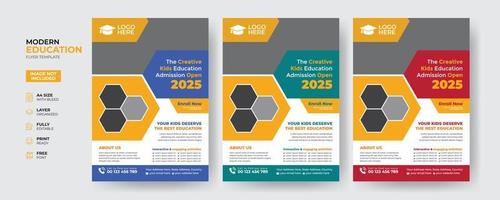 Creative and modern education admission flyer template vector
