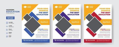 Creative and modern education admission flyer template vector