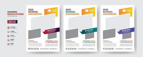 Creative and modern education admission flyer template vector