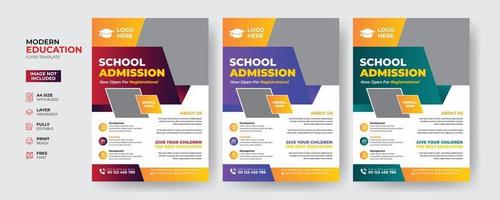 Creative and modern education admission flyer template vector