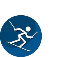 Skiing icon. A symbol dedicated to sports and games. Vector illustrations.