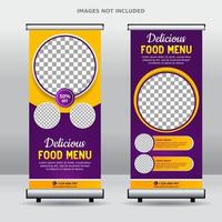 Food roll up business banner design template vector