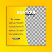 Summer holiday social media post template vector