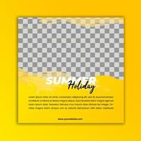 Summer holiday social media post template vector