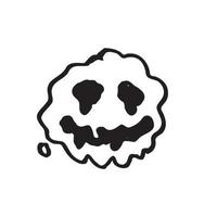 Spooky face hand drawn illustration in childlike style vector