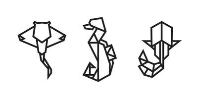 ilustraciones de peces en estilo origami. vector