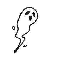 Ghost hand drawn illustration in childlike style vector