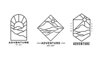 The badge set of various adventure-themed logotypes vector