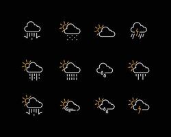 iconos nublados para el pronóstico del tiempo vector