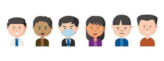 Digitized people characters in flat design