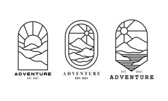 The badge set of various adventure-themed logotypes vector