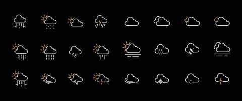 iconos nublados para el pronóstico del tiempo vector