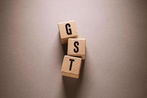 Gst Word with Wooden Cubes photo