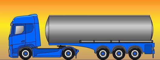 Liquid truck delivery concept. Car flat image. Transportation. For children's book, presentation, print, business. Vector illustration.