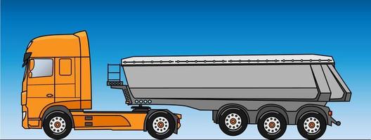 Bulk truck delivery concept. Vector illustration in flat style.