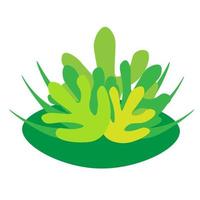 bosque de selva verde, logo con flores tropicales. vector