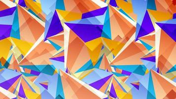 Abstract card with colorful chaotic triangles, polygons. Infinity triangular messy geometric poster. vector