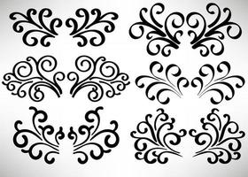 Abstract curly element set for design, swirl, curl. Divider collection. vector