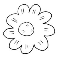Cute colorful fantasy doodle cartoon flower isolated on white background. vector