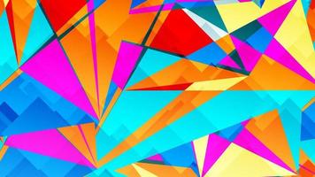 Abstract card with colorful chaotic triangles, polygons. Infinity triangular messy geometric poster. vector