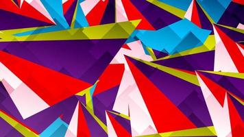 Abstract card with colorful chaotic triangles, polygons. Infinity triangular messy geometric poster. vector