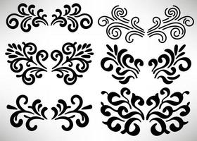 Abstract curly element set for design, swirl, curl. Divider collection. vector