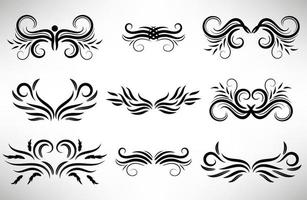 Abstract curly element set for design, swirl, curl. Divider collection. vector