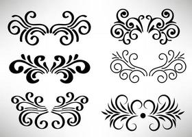 Abstract curly element set for design, swirl, curl. Divider collection. vector