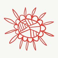 Hand drawn doodle fantasy flower isolated on white background. vector